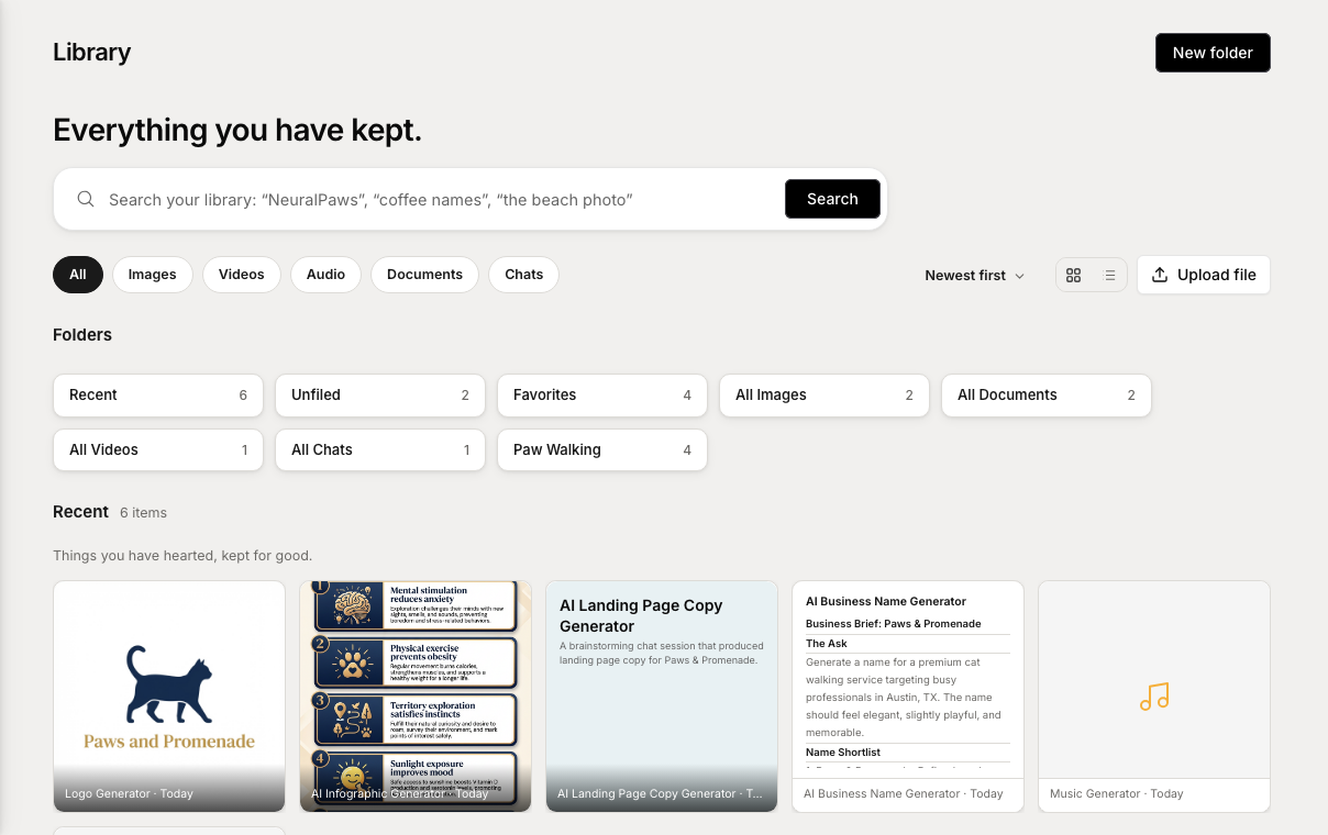 ChatFuse Library with populated saved assets